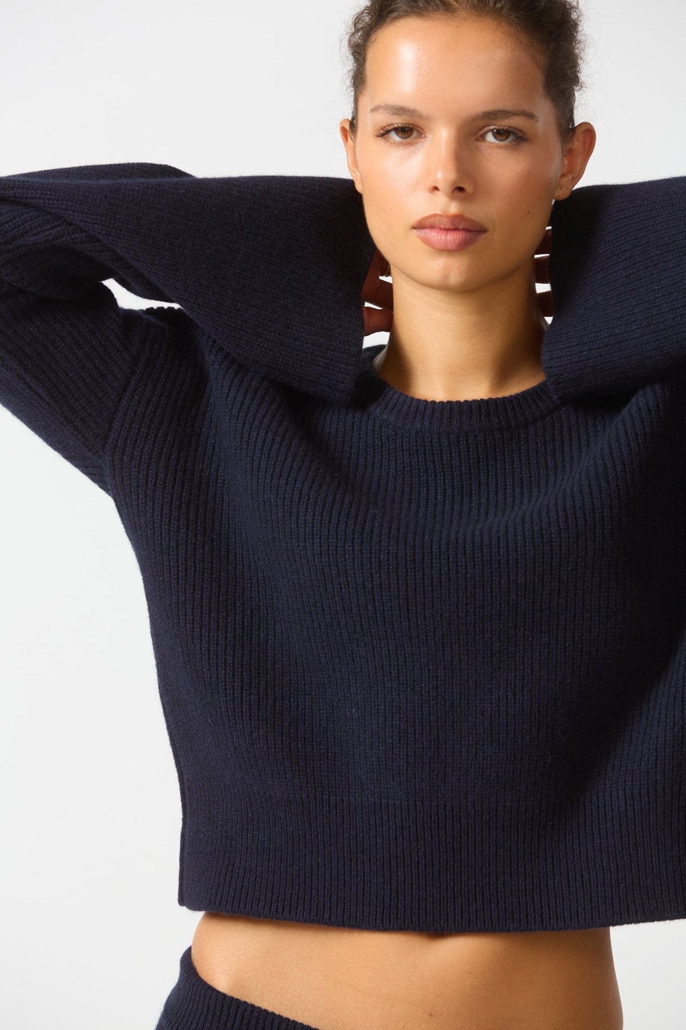 Cashmere Ribbed Crop Pullover - West Channel Rd